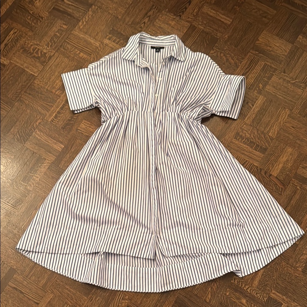 Victoria Beckham X Target cotton pinstripe shirt dress size XS
